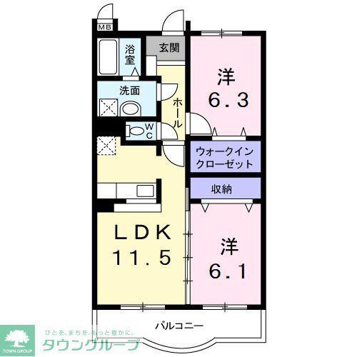 マーベラスガーデン(2LDK/1階)の間取り写真