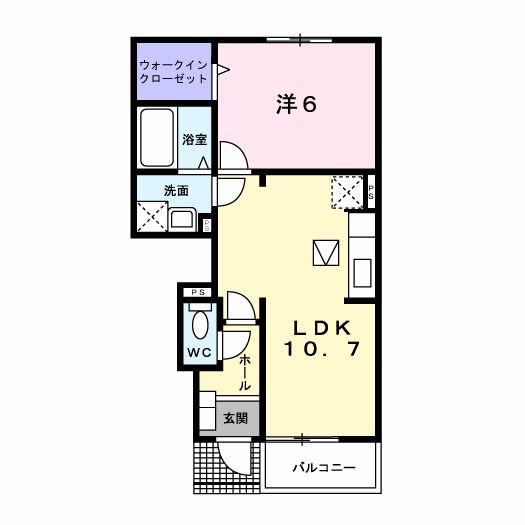 グラン ソレイユ(1LDK/1階)の間取り写真