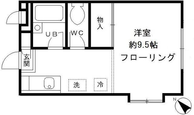 ウィンド フォート A棟(ワンルーム/1階)の間取り写真