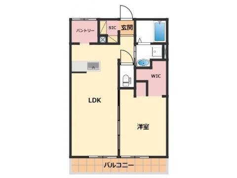 ハイツ木村(1LDK/2階)の間取り写真