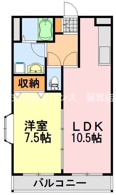 エターナII(1LDK/1階)の間取り写真