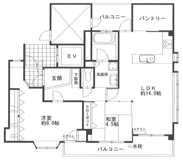 エトワール関(2LDK/3階)の間取り写真