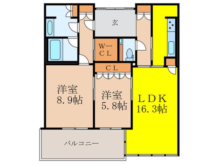グラングリーン大阪 ザ・ノースレジデンス(2LDK/31階)の間取り写真