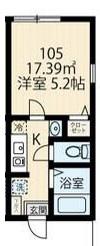ラフィーネ生田2(1K/1階)の間取り写真