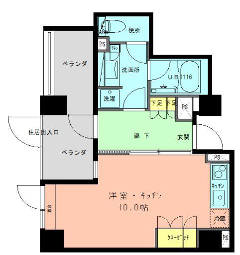 ラフィネジュ学芸大学(ワンルーム/1階)の間取り写真