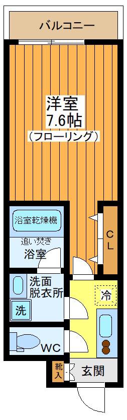 CREVISTA三軒茶屋(1K/2階)の間取り写真
