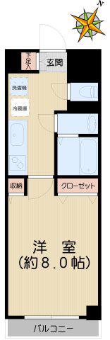 MK播磨坂(1K/5階)の間取り写真
