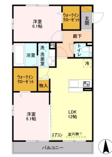 プレミアム ベースI(2LDK/3階)の間取り写真