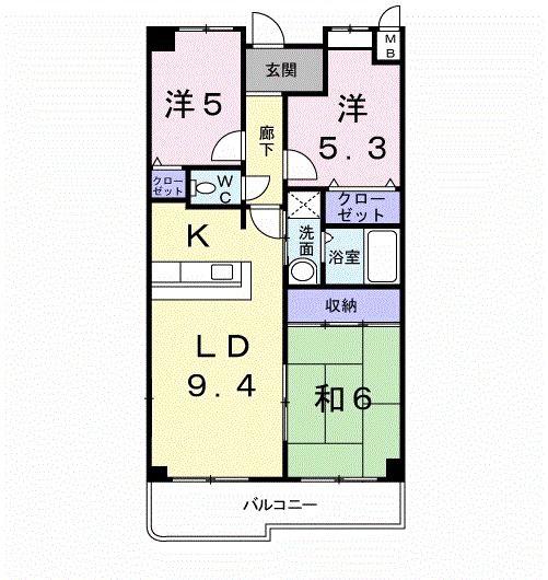 プリマベ-ラ・ブリッサ(3LDK/5階)の間取り写真