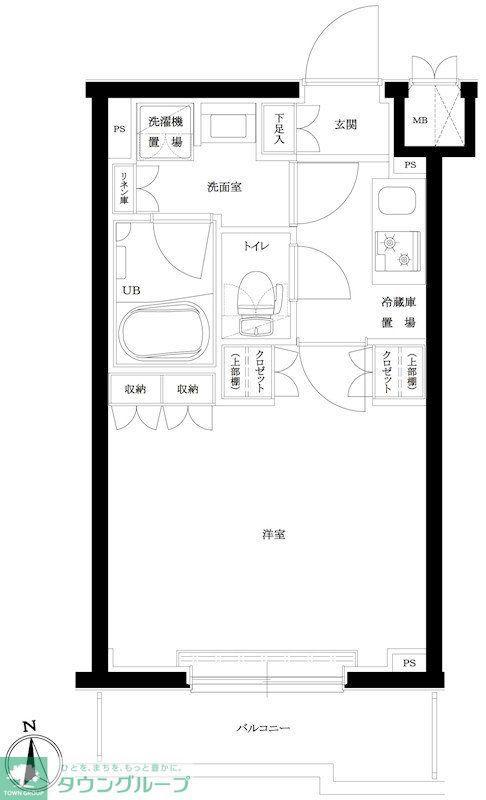 ルーブル川崎宮前平(1K/5階)の間取り写真