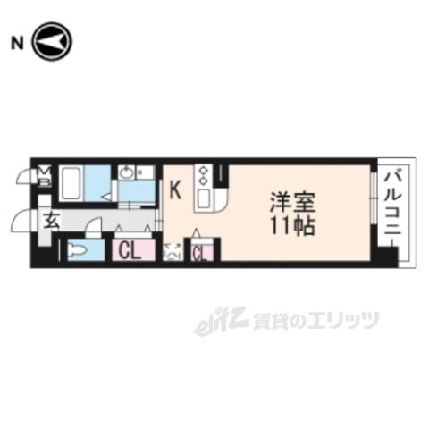 シカタ シャンブレットⅠ(1K/4階)の間取り写真