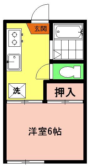 サンハイツ(1K/2階)の間取り写真
