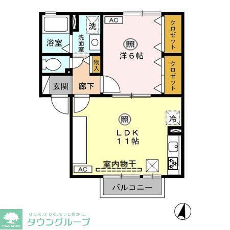 オリーヴ I/IIII(1LDK/1階)の間取り写真