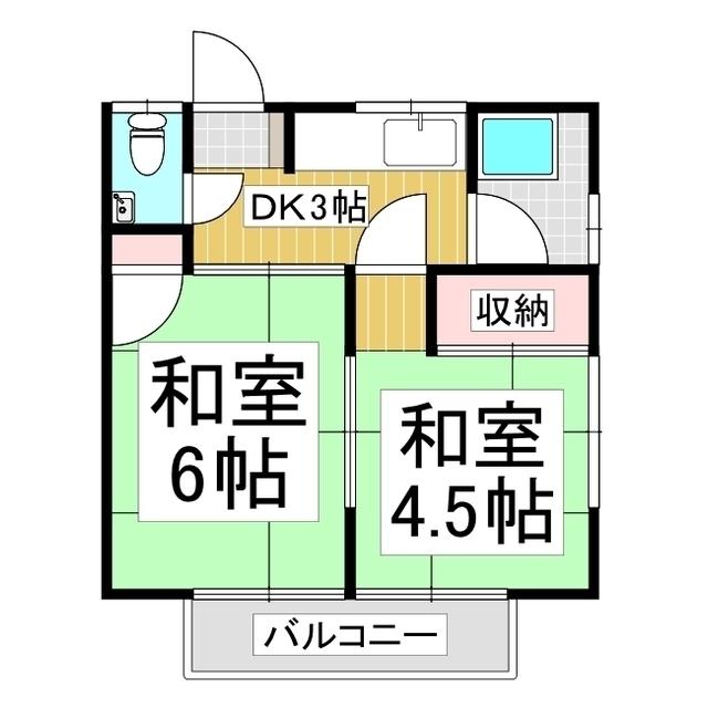宮崎アパート(2K/2階)の間取り写真