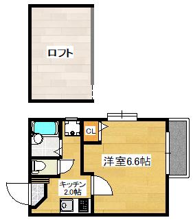 ピュア吉塚拾壱番館(1K/1階)の間取り写真