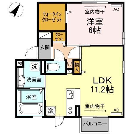 ランテラ(1LDK/2階)の間取り写真
