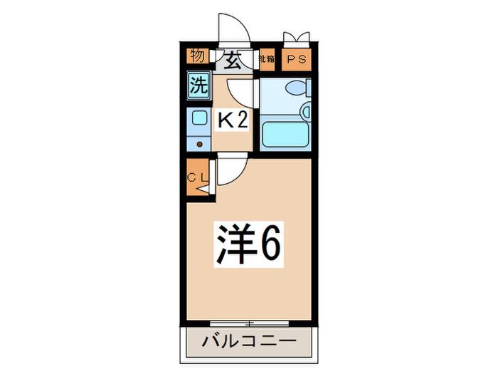 ハーモニー相模台(1K/3階)の間取り写真