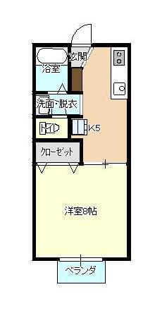 リベラルハウス(1DK/2階)の間取り写真