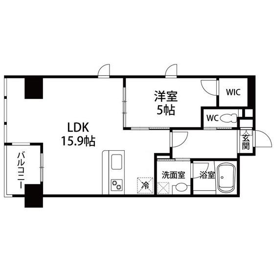 ペアレス仙台銀杏坂(1LDK/9階)の間取り写真