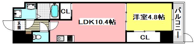 ビエラコート岸部中(1LDK/3階)の間取り写真