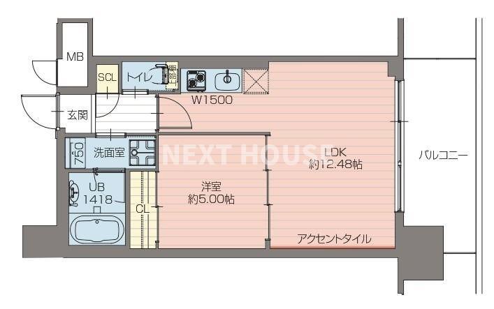 プレジオ弁天町7-10F(1LDK/10階)の間取り写真