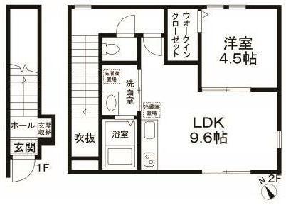 アトリオ田園調布(1LDK/2階)の間取り写真