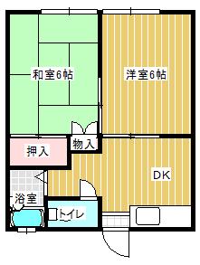 クリーンハイツ(2K/1階)の間取り写真