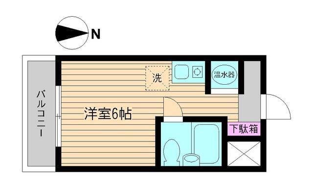 ポルタ・ビアンカ(ワンルーム/2階)の間取り写真