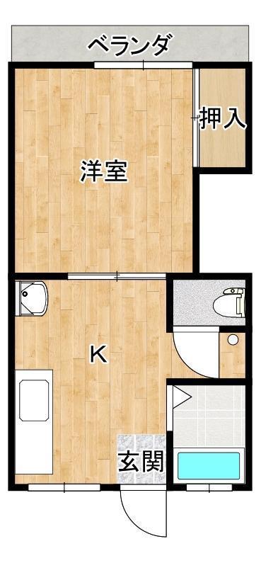 広陽ハイツ(1K/2階)の間取り写真