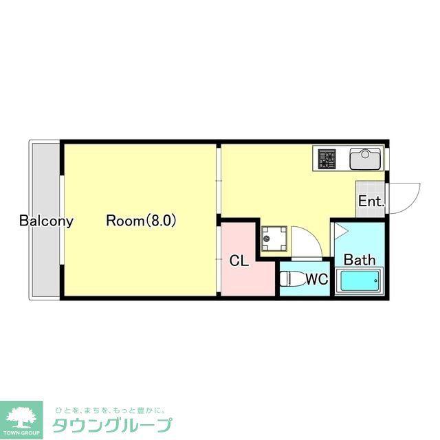 クラシオン新狭山(1K/1階)の間取り写真