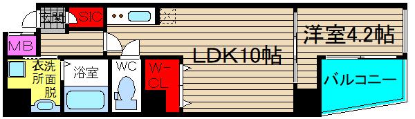 Gスタイル天満橋(1LDK/11階)の間取り写真