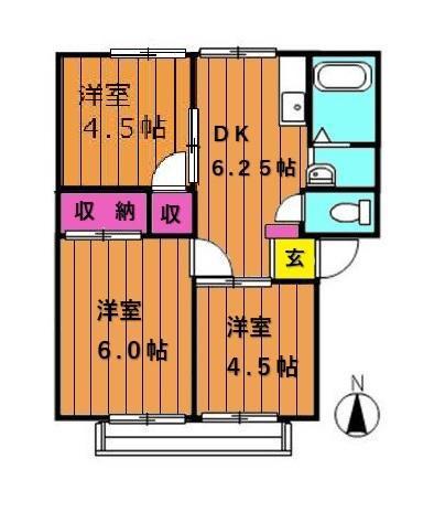 メゾン有明 C(3DK/1階)の間取り写真