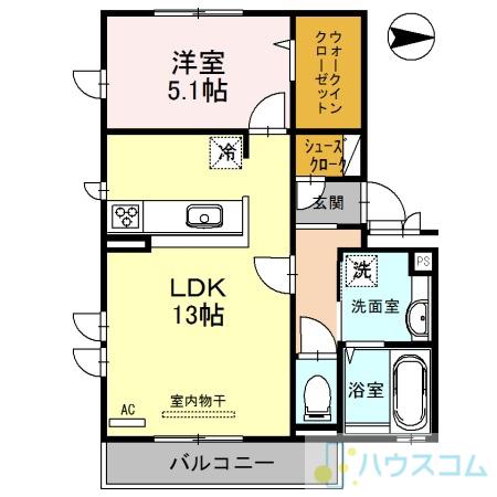 オリオンシリウス(1LDK/3階)の間取り写真