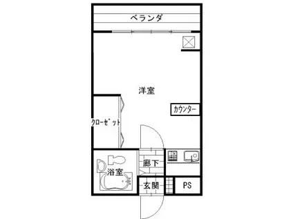 リヴェールビル(ワンルーム/2階)の間取り写真