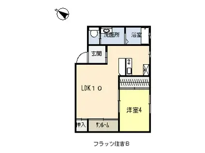 フラッツ住吉(1LDK/1階)の間取り写真