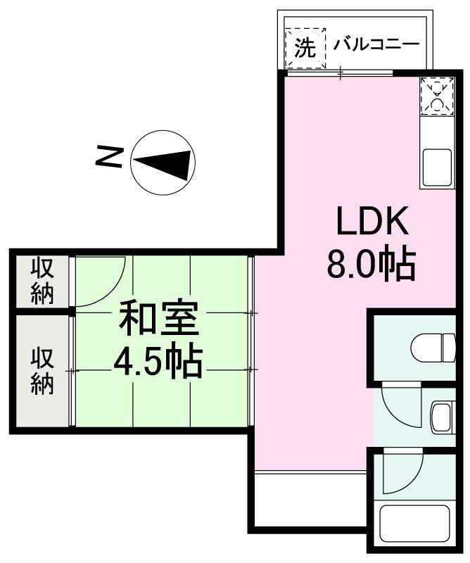 パルムハウス 103号(1LDK/1階)の間取り写真