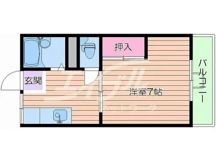 ハイツ豊津荘II(1K/1階)の間取り写真