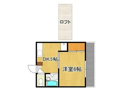 パレス国母(1DK/2階)の間取り写真