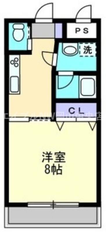 ハアラン一ノ宮(1K/3階)の間取り写真