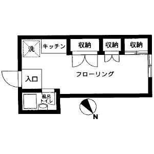 サンハイツ(ワンルーム/1階)の間取り写真