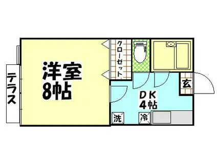 メイプルハイツ(1K/1階)の間取り写真