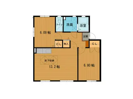 プランタンビオレ(2LDK/1階)の間取り写真