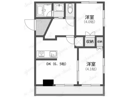 ビビ・コート(2DK/2階)の間取り写真