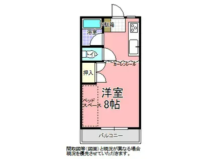 メゾン・山崎 A棟(ワンルーム/2階)の間取り写真