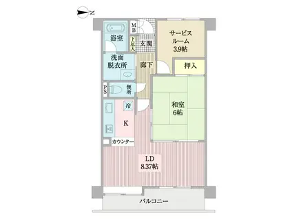 ロイヤルパレス大町(1SLDK/8階)の間取り写真