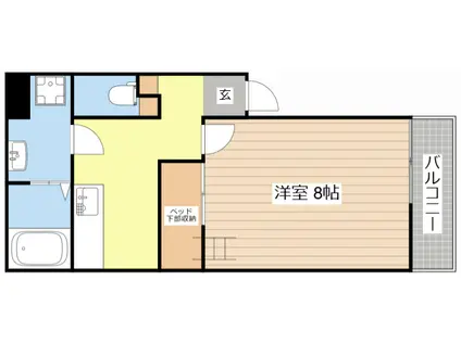 オークI(1K/1階)の間取り写真