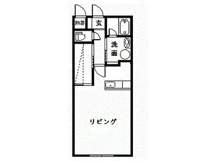 PIECE II(1K/1階)の間取り写真