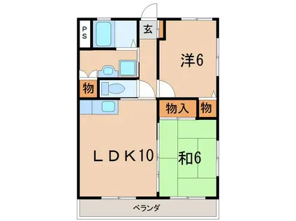 グローリエ泉(2LDK/3階)の間取り写真