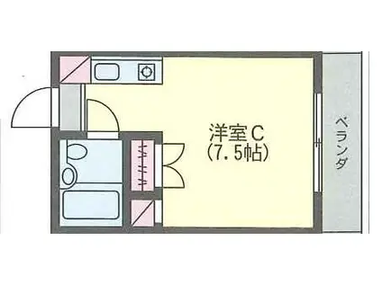 コートハウスニュートン(1K/1階)の間取り写真