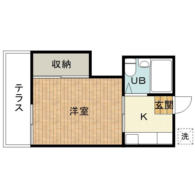 栄コーポ峰岡(1K/3階)の間取り写真